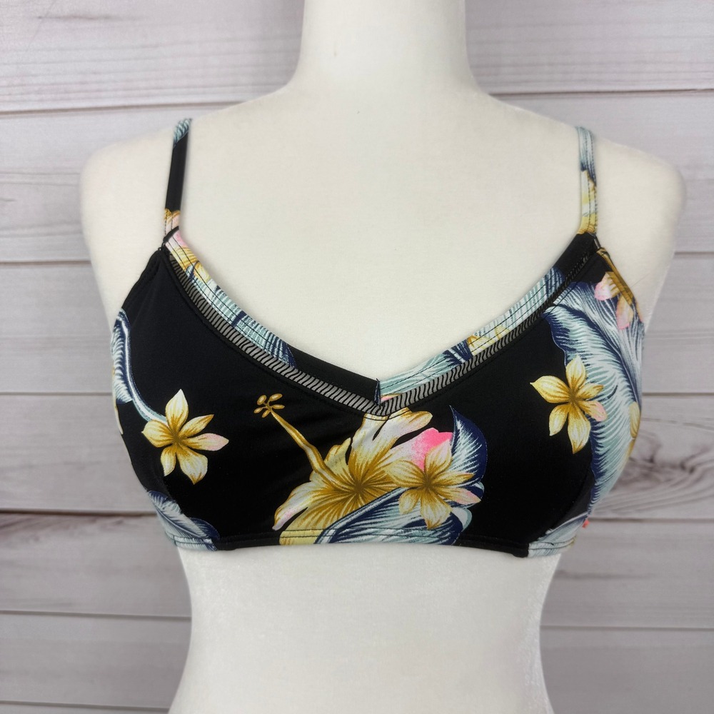 Roxy Tropical Floral Print Bikini Top‎  Size M